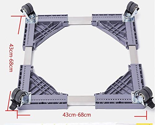 ZXLDP Washing Machine Adjustable Trolley Adjustable Washing Machine Pedestal Fridge Base Movable Rack With Roller Gray Washing Machine Floor Trays ( Size : 4 wheels )