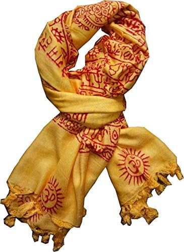 KVR OM AUM Krishna Buddha Ganesha Shiva yoga spiritual auspicious Pooja Hindu Religious Indian prayer scarf