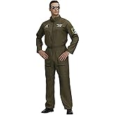 Flight Suits for Men Fighter Pilot Costume Halloween Costume Green Jumpsuit