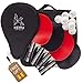 Ping Pong Paddle Set of 4-1 Free Racket Cover & Ebook - Professional Grade Table Tennis Rackets - 8X 3-Star ITTF Standard Balls - Perfect Bat Control, Comfortable Paddles, Unbeatable Spin