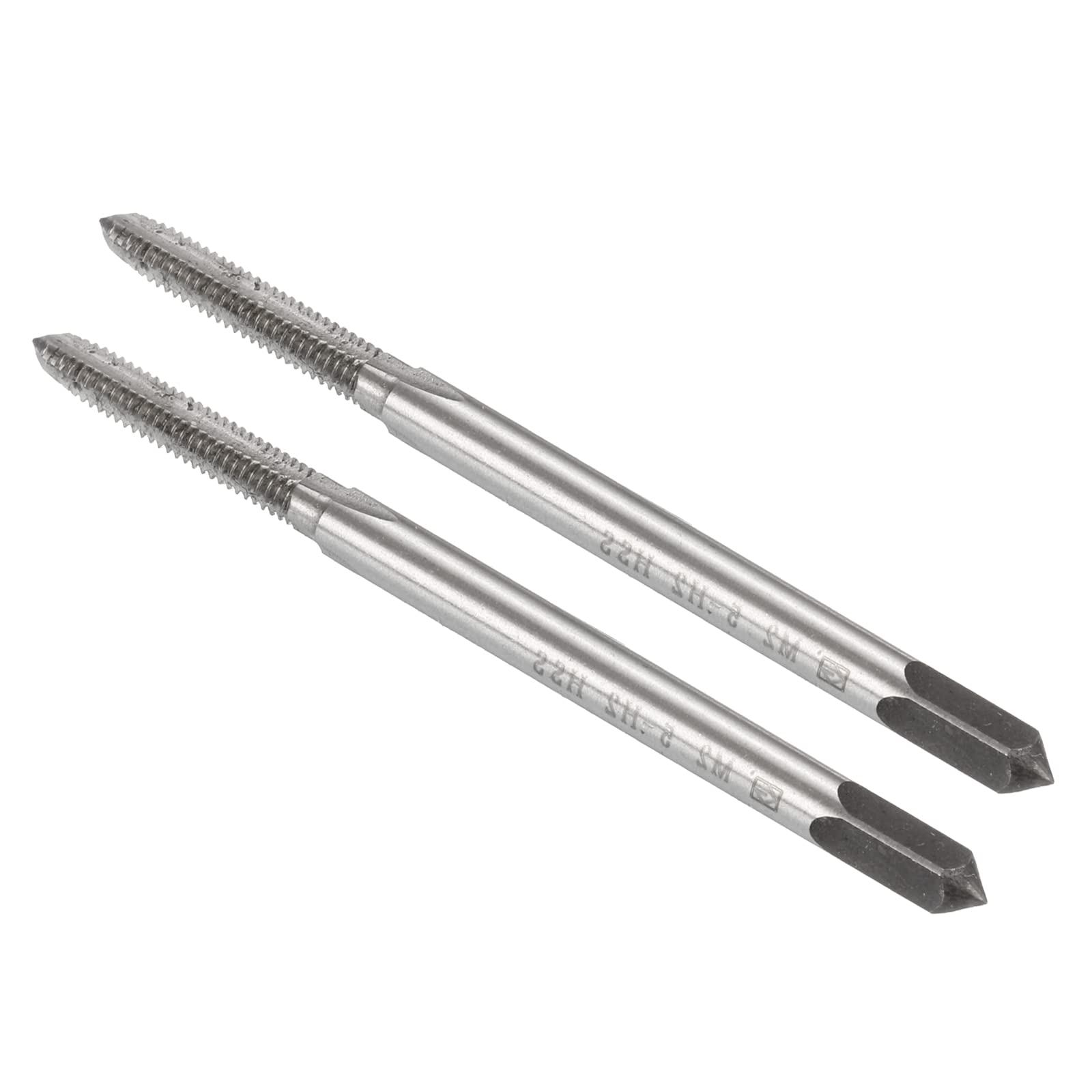 CoCud Thread Milling Taps, Metric M2.5 x 0.45 Thread H2, High Speed Steel Machine 3 Straight Flutes Screw Threading Tool - (Applications: for Tapping Drilling Machine), 2-Pieces — image 1