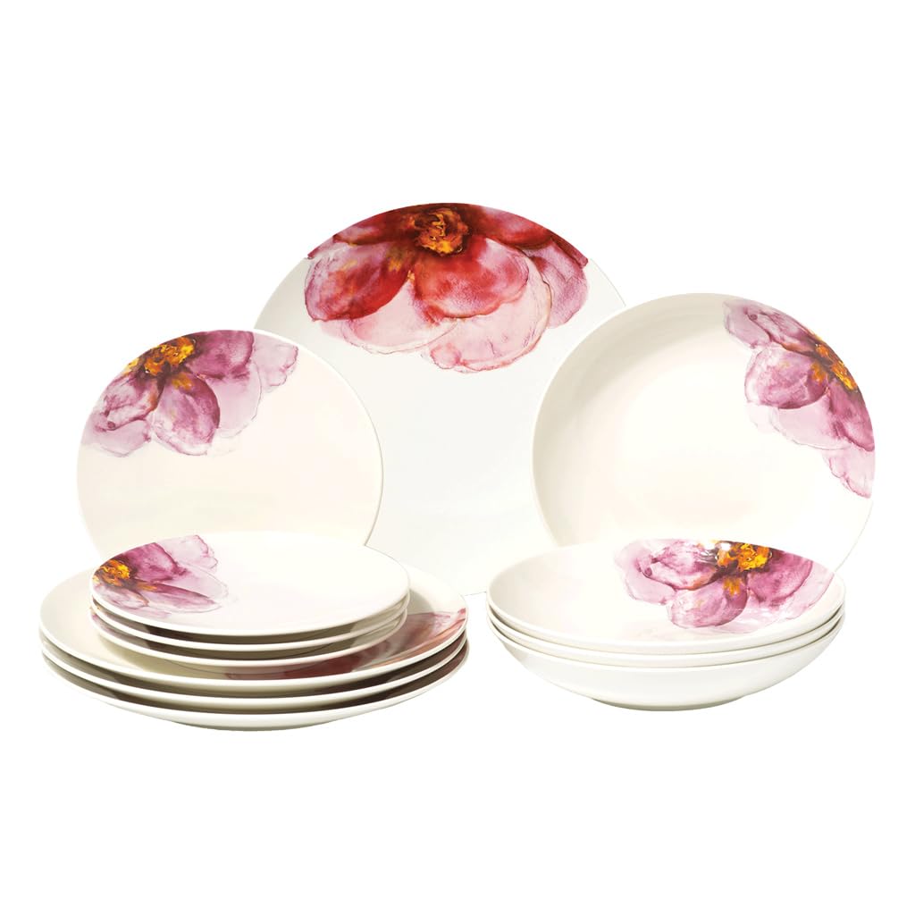 Photo 1 of (PARTIAL SET) Villeroy & Boch Rose Garden 12-Piece Dinnerware Set, Premium Porcelain, Made in Germany