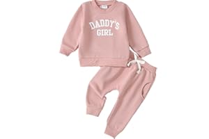 3M-3T Daddys Toddler Baby Girl Clothes Long Sleeve Letter Print Sweatshirt+ Pants 2Pcs Baby Girl Outfits Set