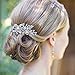 EVER FAITH Wedding Side Comb Rhinestone Pearl Bride Hair Accessories Flower Vine Headpiece for Bridesmaids Blue Silver-Tone