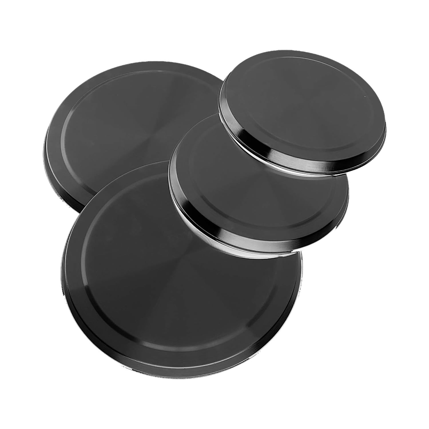 Evokk 4pcs Black Hob Covers Reusable Stainless Steel Kitchen Oven Cooker Ring Protector Metal Covers