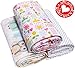 MyBabyComfort Baby Swaddling Blankets Organic Cotton Girl Newborn Thin Floral Pink Receiving Blankets