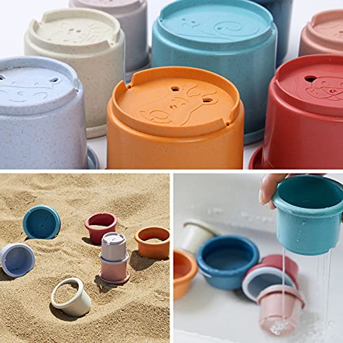 BUILPLAY Stacking Cups Toys for Toddlers, Stackable Building Nesting