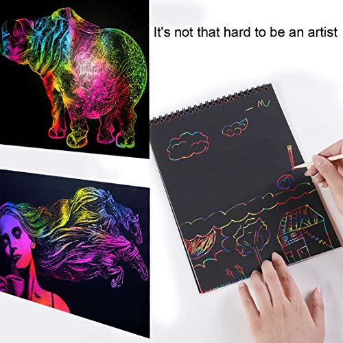 Scratch Paper Mega Value 20 Sheet Rainbow Art Scratch Boards - Thumbnail 3