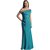 Sevintage Satin Bridesmaid Dresses for Women Long One Shoulder Mermaid Wedding Guest Dress
