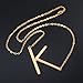 Women's Classic Stainless Steel Big Letter Necklace Initial Chain Script Pendant Name Necklace Sideways Large Initial Necklace for Women Gift(Gold Letters A-Z Available) (Gold Y) (Gold K)