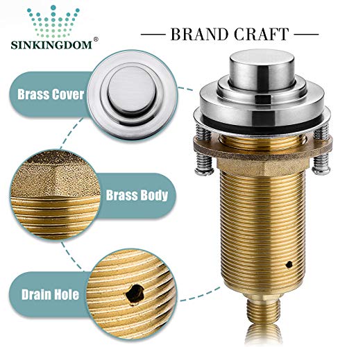 SINKINGDOM SinkTop Air Switch Kit with Brushed Nickel Long Button (Full