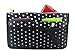 Periea Chelsy Purse Organizer Insert with Handles & 13 Pockets - 3 Sizes (Black with White Dots, Large)