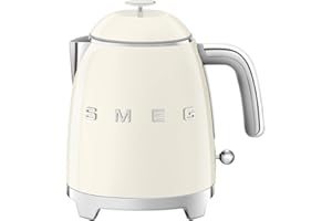 SMEG Mini 50's Retro Style 3 Cup Electric Kettle with Double Wall Anti Slip Base and Water Level Indicator (Cream)