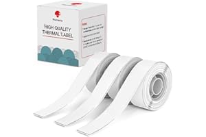 Phomemo D30 Label Tape, 3 Roll D30 Label Maker Thermal Labels, 0.59'' x 20ft Non-precut Self-Adhesive Thermal Sticker Paper Tape for Home, School, Office