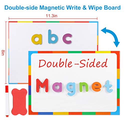 266-Piece Magnetic Letters Kit With Dry-Erase Board - Alphabet Learning Set For Kids