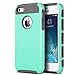 ULAK iPhone 5S Case, iPhone 5 Case, iPhone SE Case,Slim Fit Dual Layer Protection Case Shock Absorbing Hard Rugged Ultra Protective Back Rubber Cover with Impact Protection (Mint+Gray)