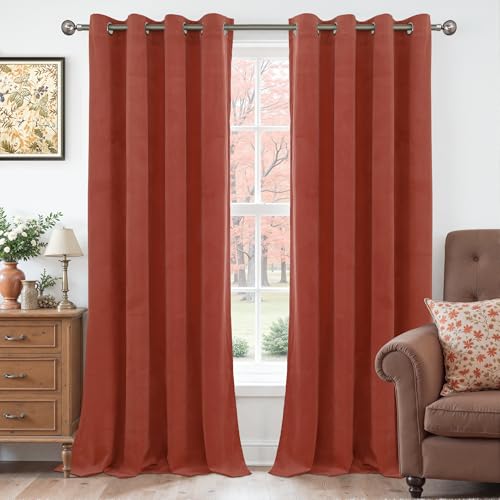 Terracotta Velvet Curtains