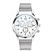 Mens Simple Watch Analog Quartz Stainless Steel Mesh Band Dial Casual Wrist Watches for Men (C)