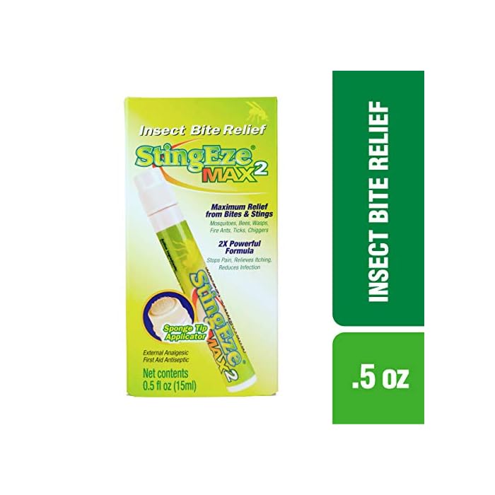 StingEze MAX Bug Bite Relief, Maximum Itch Relief from Bug Bites and Stings, Stops Pain, Relieves Itching, Reduces…