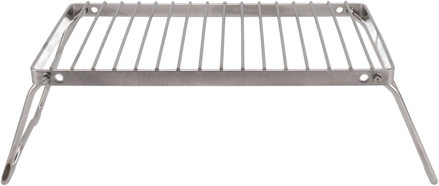 Folding Camping Grate Stainless Steel Adjustable Height Camp Fire Cooking Racks for Outdoor, Backpacking Grill for Camping