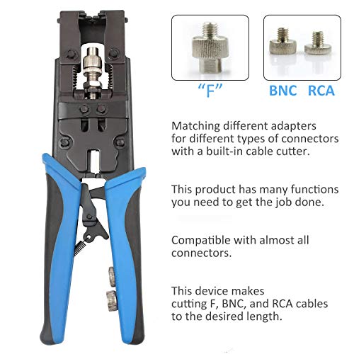 Coax Cable Crimper,Knoweasy 3 in 1 Coax Compression Crimp Tool for BNC