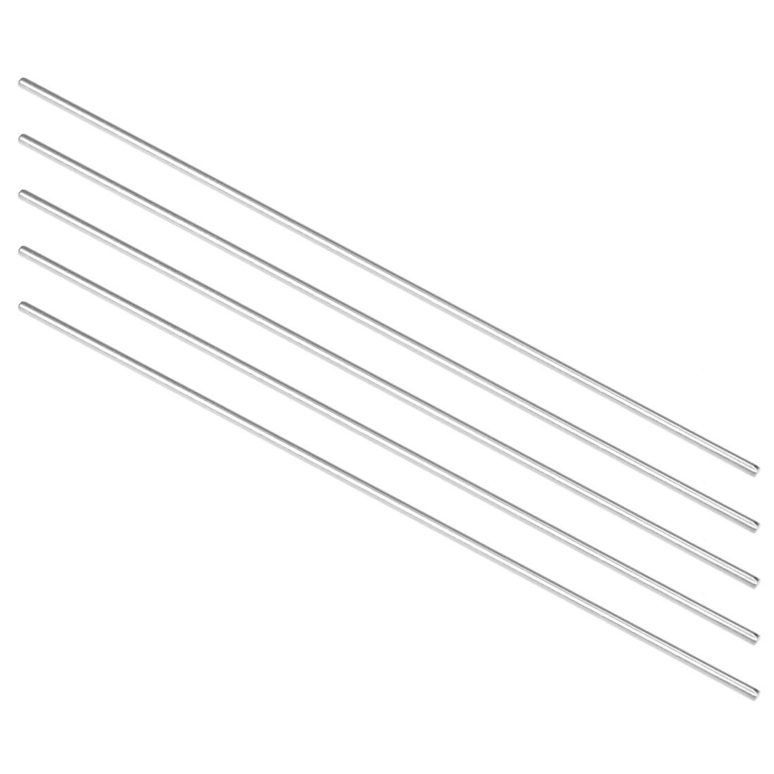 sourcing map Stainless Steel Solid Round Rods Metal Lathe Bar Stock for DIY Craft 100mmx1.5mm 5pcs, 100mm x 1.5mm