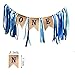 Sllyfo 1st Birthday Decorations,Baby Boy's First Birthday Banner,Burlap Highchair Banner for 1st Birthday boy Decorations