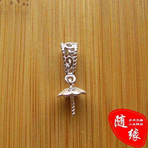 usongs 925 sterling silver necklace pendant head women girls simple necklace pendant sweet stenciling pin universal DIY beeswax amber turquoise