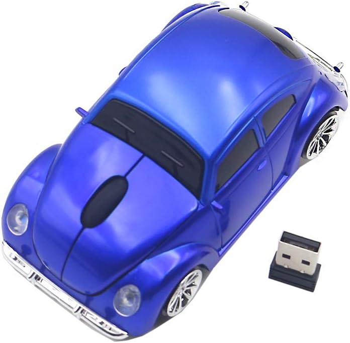 Ai5G for VW Beetle Car Mouse Wireless Mouse Laptop Desktop Computer Mice with 2.4GHz USB Receiver LED Headlight (Blue)