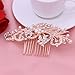 Frcolor Crystal Rhinestone Comb, 4pcs Bridal Pearl Flower Hair Pins Hair Clips for Wedding Party