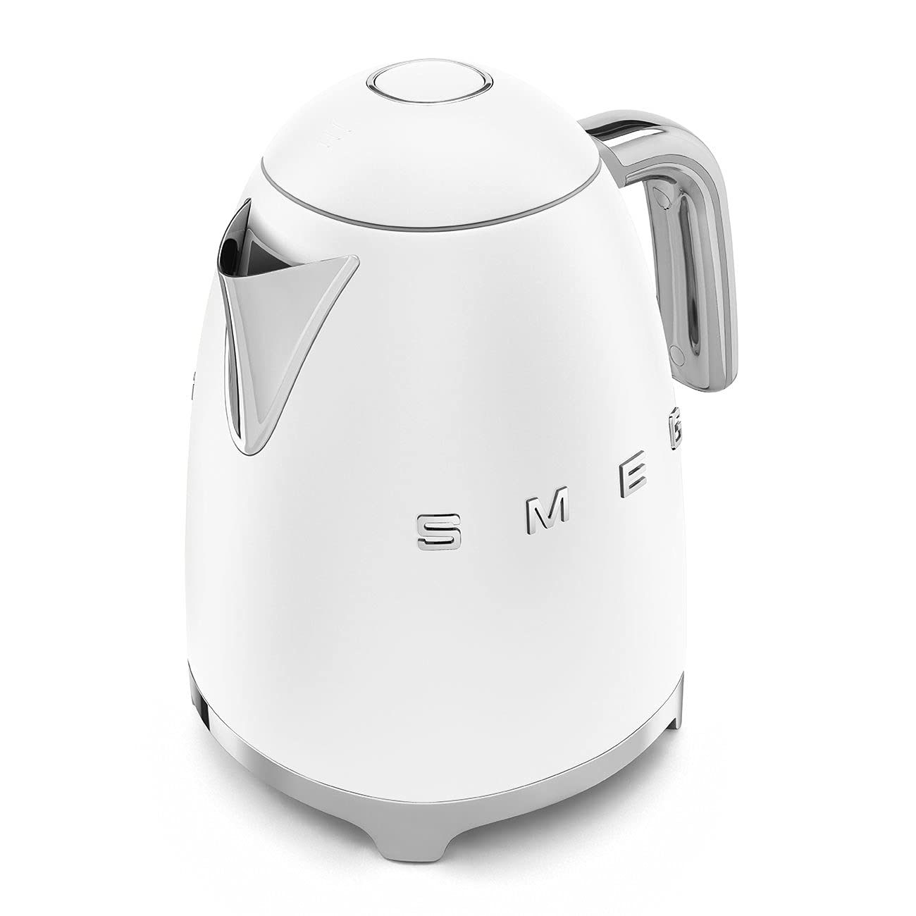 SMEG KLF03 Hervidor de Agua Eléctrico de 7 Tazas, Estilo Retro, Tapa de Apertura Suave, Apagado Automático, Base Giratoria de 360° - Blanco