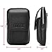 VIIGER Vertical Leather Phone Case Holster with Belt Clip Dual Zipper Pocket Belt Loop Pouch Bag Men Belt Pouch Holder Cellphone Belt Case Compatible with iPhone 12 Pro Max 8 Plus 7 Plus 6 Plus, black