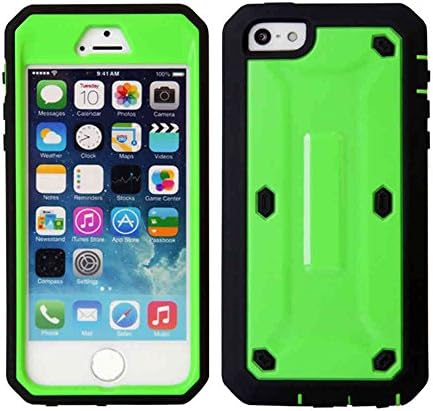 Casbay Apple Phone Case Shock Proof Water Impact Resist Dual Layer Full-Body Protective with Front Cover and Built-in Screen Protector Phone Shell for iPhone 5/5s/SE Green