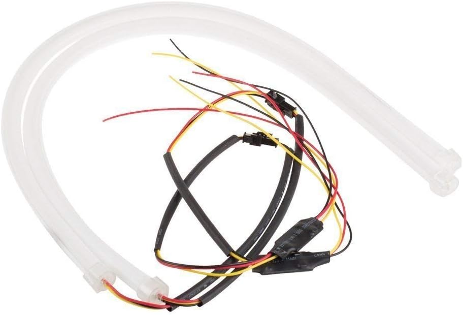Casago CS60S1P 60cm Headlight Silica Gel Strip Light Flexible DRL Daytime Running LED Tube Strip for Motorcycle and Cars (2Pcs, White)