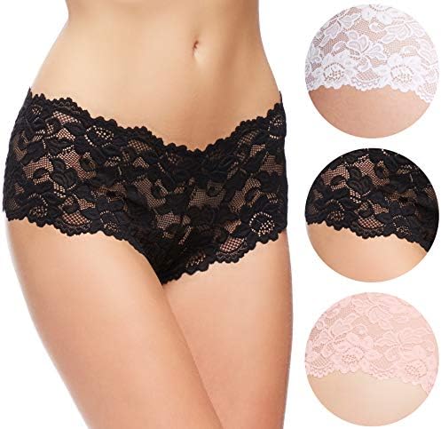 Flirty Lace Zoe Cheeky Panty 3-Pack for Women, Size S-XL