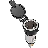 Aramox Cigar Lighter Socket, DC12-24V 10A Max Power Cigarette Lighter Adapter Female Socket with Cover for Car Motorcycle