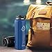 BUZIO Double Wall Stainless Steel Sports Water Bottle, BPA-Free Flex Cap and Straw Lid, 40 Ounces, Cobalt