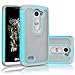 Tekcoo LG Leon Case, LG Tribute 2 Case, (TM) [Tmajor Series] [Turquoise/Grey] Shock Absorbing Plastic Soft Bumper Impact Defender Slim Hard Case Cover for LG Leon, Tribute 2, Power, Risio, Destiny