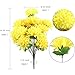 XYXCMOR 2 Pack 18 Heads Artificial Fake Mums Silk Autume Flowers Bouquet Arrangements Home Garden Dining Table Windowsill Wedding Christmas Party Cemetery Centerpiece Decor Yellow