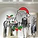 Monoche Christmas Windows Stickers Merry Christmas Santa Claus Removable PVC DIY Wall Window Decal Perfect for Supermarket Home Decor (Black)thumb 1