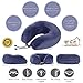 Pete Gear Hub Travel Pillow - Memory Foam Neck Pillow - Airplane Pillow for Car, Bus, Train Travel, Rest - 2 Carry Travel Pillowcase - Protective Navy Blue Velour Cover Product Name