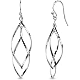 LeCalla 925 Sterling Silver Drop Earring | Lightweight Classic Linear Tear Drop Dangle Earrings | Silver Dangly Earrings Hypoallergenic Jewelry