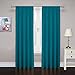 Eclipse Cadenza Microfiber Rod Pocket Panel Pair, Light Filtering Window Curtains, 63 in long x 40 in wide, (2 Panels), Teal