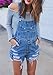 Chimikeey Womens Juniors Destroyed Denim Bib Short Overalls Shorts Jean Shortalls Classical...