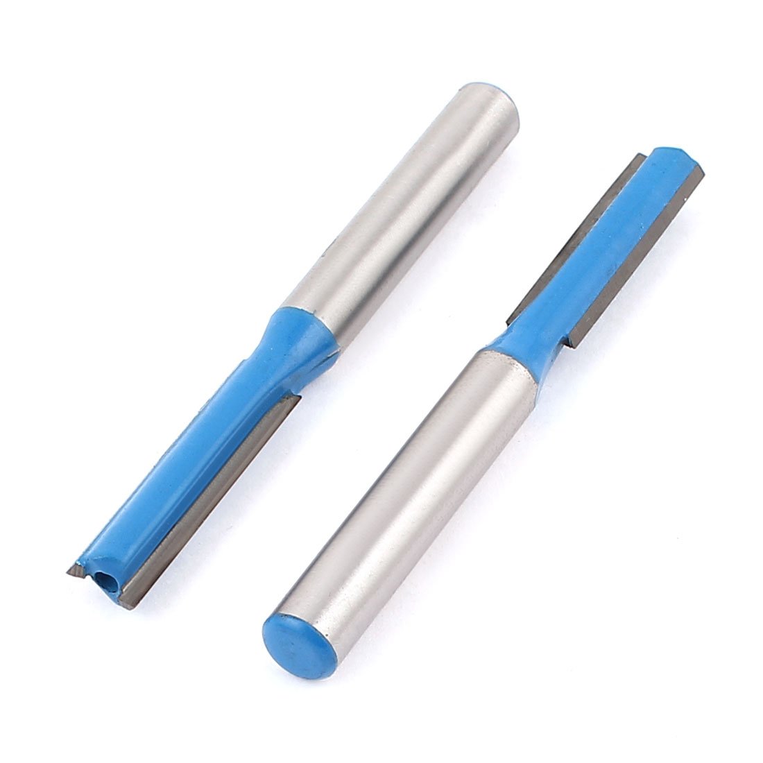 Sourcingmap 1/4" x 1/4" Woodworking Double Flutes Straight Router Bit Cutter 2pcs