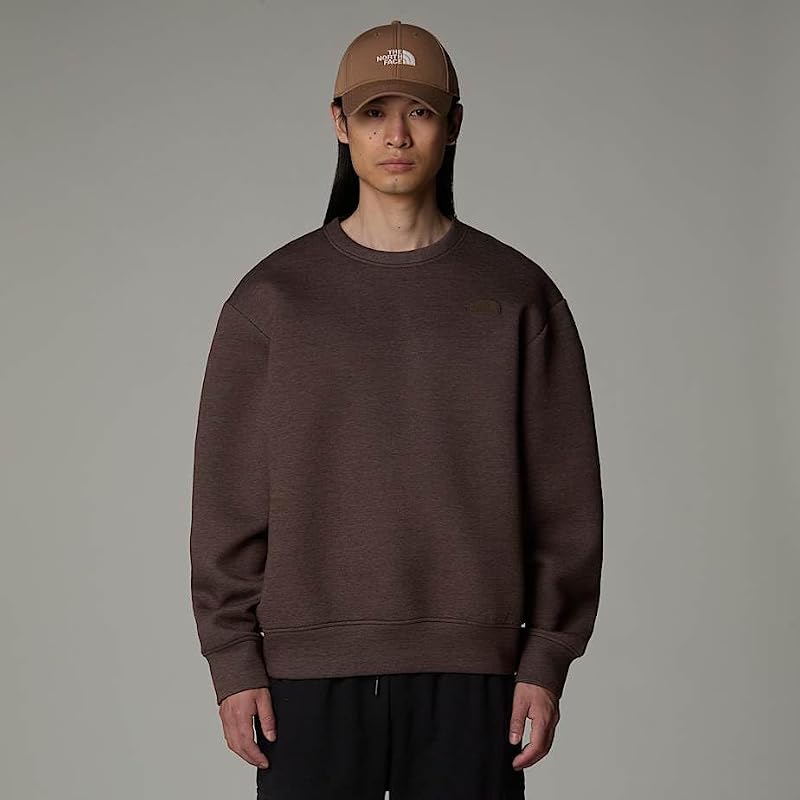 NF0A8AMA2QI M Crew Neck Relaxed Sweatshirt T-Shirt Uomo Smokey Brown Heather Taglia L