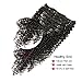 Rolisy Kinkys Curly Clip in Hair Extensions Afro 3C 4A Kinky Curly Clip ins Real 8A Brazilian Remy Hair for Black Women Double Lace Wefts Hair,Natural Black Color,10 Pcs,120 Gram,24 Inch