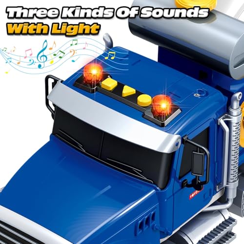 Uniiking® Toddler Trucks Toy, 16" Large Mixer Truck Toy with Lights & Sounds, Truck Vehicle Boy Toy for 3 4 5 6 Year Old Boys, Christmas Birthday Gifts for Boys & Girls