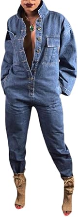 jean jumpsuit long sleeve