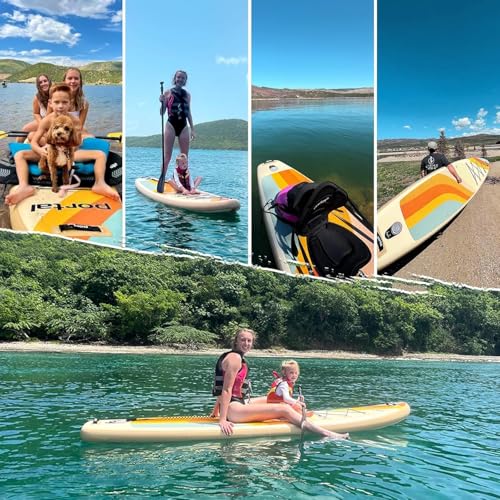 Portal Stand Up Paddle Board, 10'6x33 x6 Inflatable Paddle Boards with SUP Accessories Including Carry Bag, Hand Pump, Paddle, Leash, Fin, Repair Kit, Waterproof Phone Case